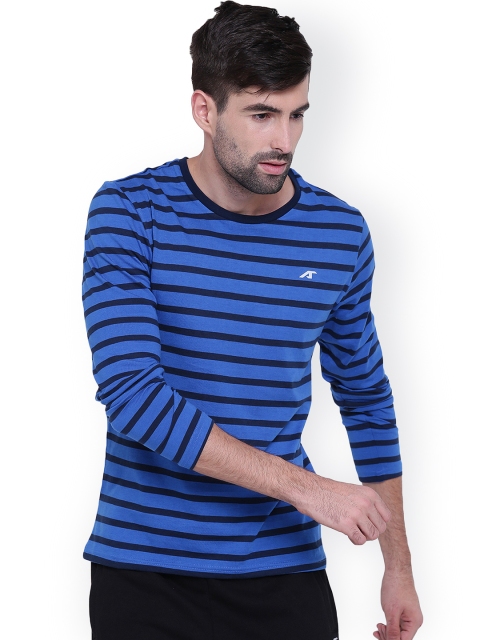 

Alcis Men Blue Striped Round Neck T-shirt