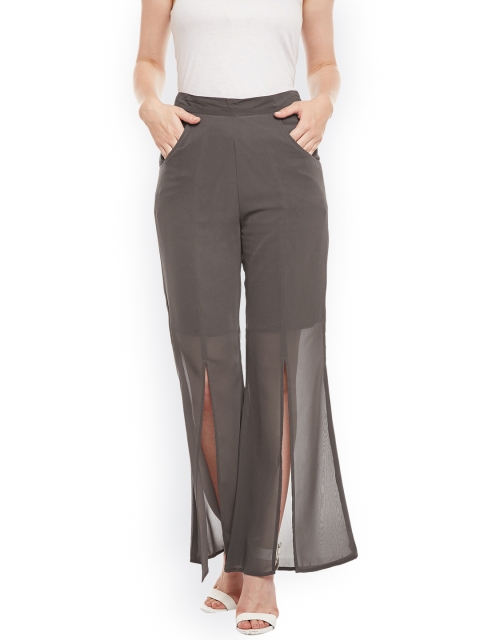 

Meee Women Taupe Relaxed Flared Solid Bootcut Trousers