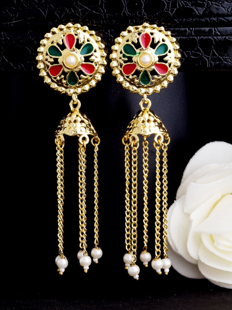 

Voylla Gold-Toned Circular Jhumkas
