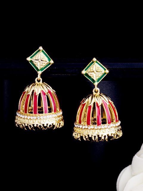 

Voylla Gold-Toned Dome Shaped Jhumkas
