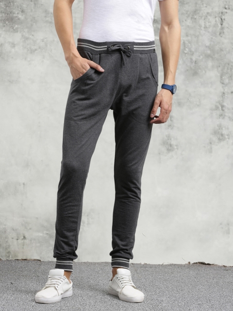 

Breakbounce Rust Red Printed Street Smart Jogger Trousers, Grey melange