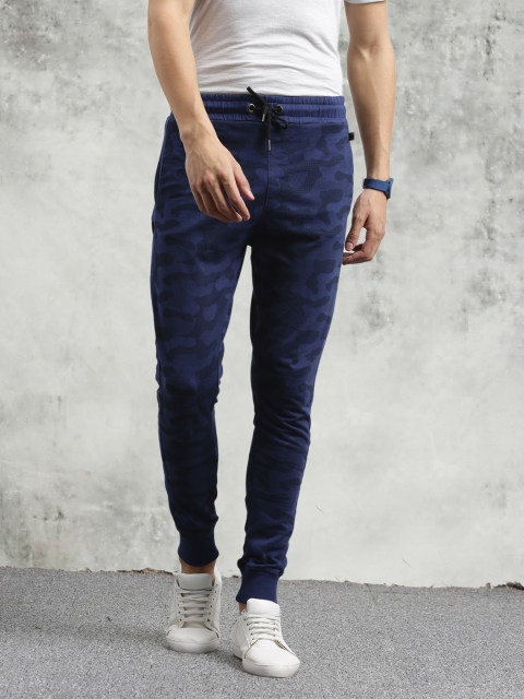 

Breakbounce Blue & Navy Blue Printed Joggers