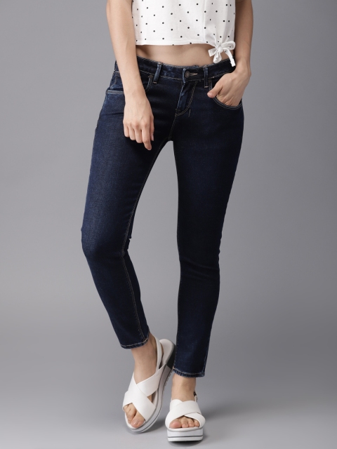 

Moda Rapido Women Blue Skinny Fit Mid-Rise Cropped Clean Look Stretchable Jeans