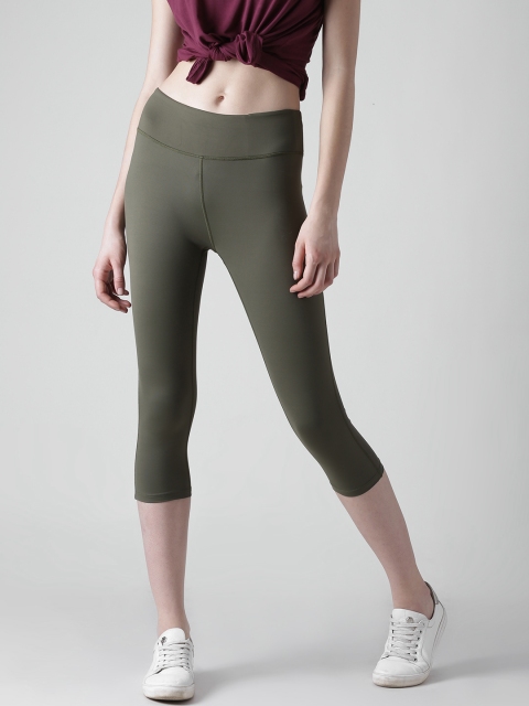 

FOREVER 21 Women Olive Green Leggings