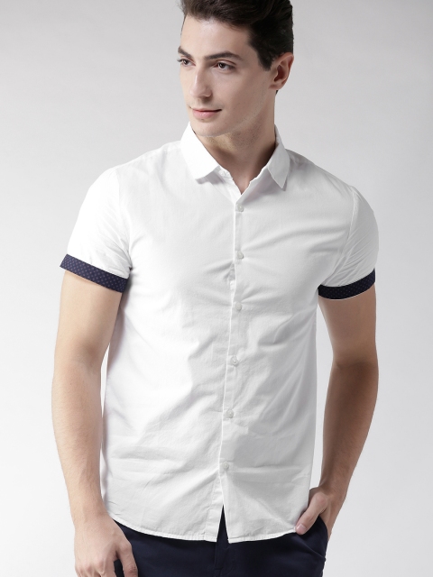 

FOREVER 21 Men White Regular Fit Solid Casual Shirt