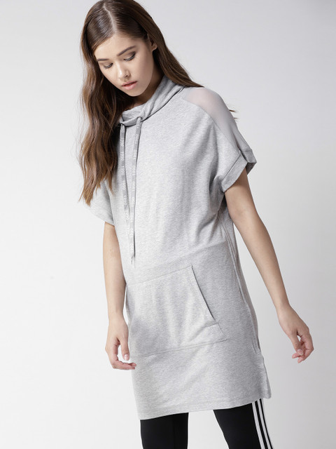 

FOREVER 21 Women Grey Melange Longline Top