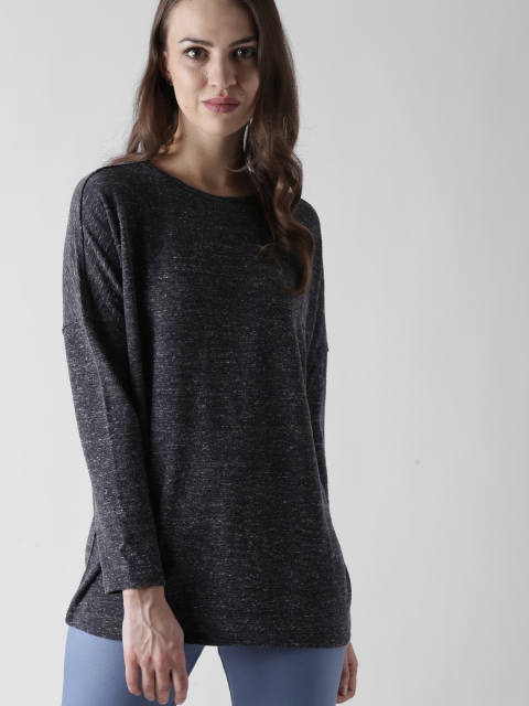 

FOREVER 21 Women Charcoal Grey Solid Top