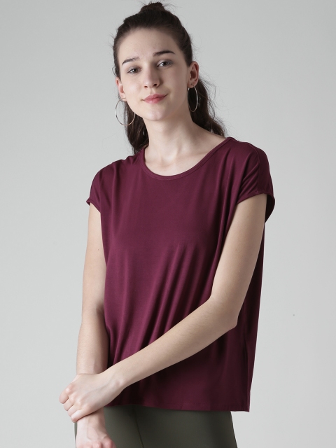 

FOREVER 21 Women Burgundy Solid Top