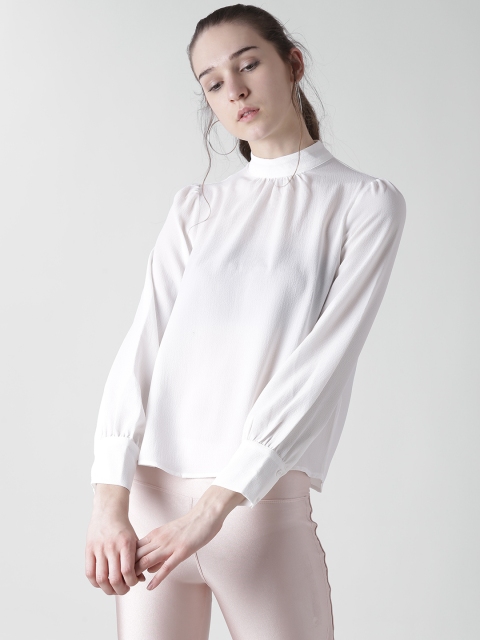 

FOREVER 21 Women White Solid Top