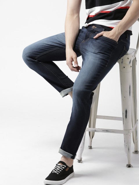 

Harvard Men Navy Blue Tapered Fit Mid-Rise Clean Look Stretchable Jeans