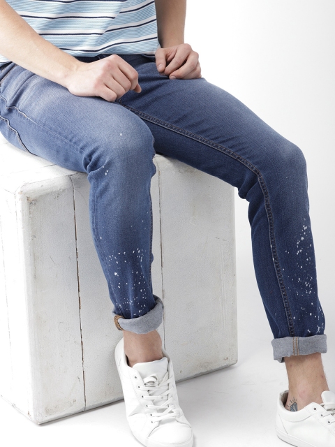 

Harvard Men Blue Skinny Fit Mid-Rise Clean Look Printed Stretchable Jeans