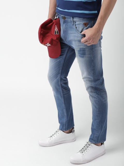 

Harvard Men Blue Skinny Fit Mid-Rise Low Distress Stretchable Jeans