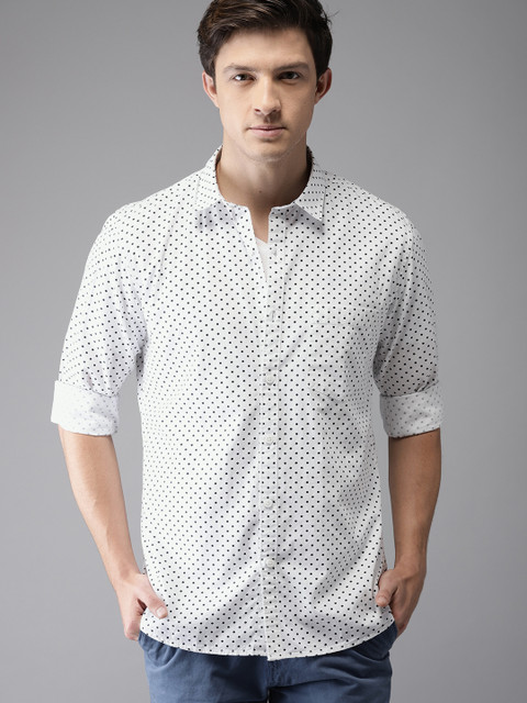 

Moda Rapido Men White & Black Regular Fit Printed Casual Shirt
