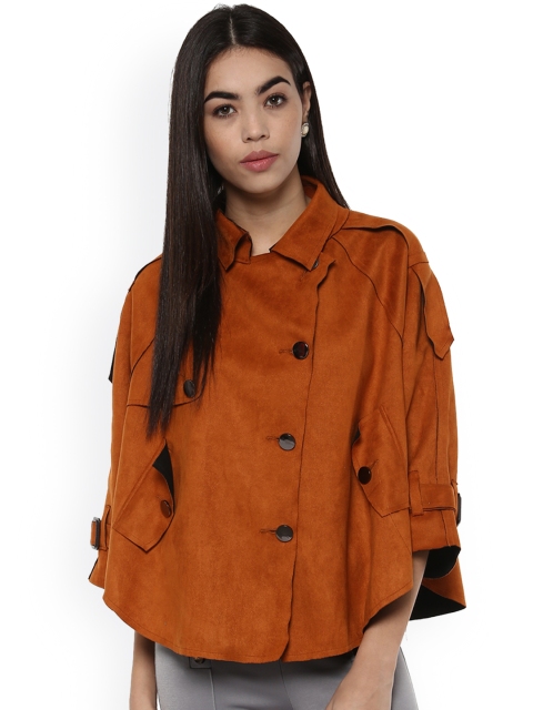 

Kazo Women Brown Solid Cape Jacket