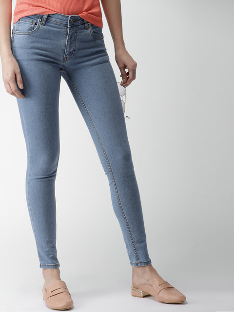 

Mast & Harbour Women Blue Skinny Fit Mid-Rise Clean Look Stretchable Jeans