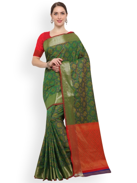 

Satrani Green Poly Silk Woven Design Banarasi Saree
