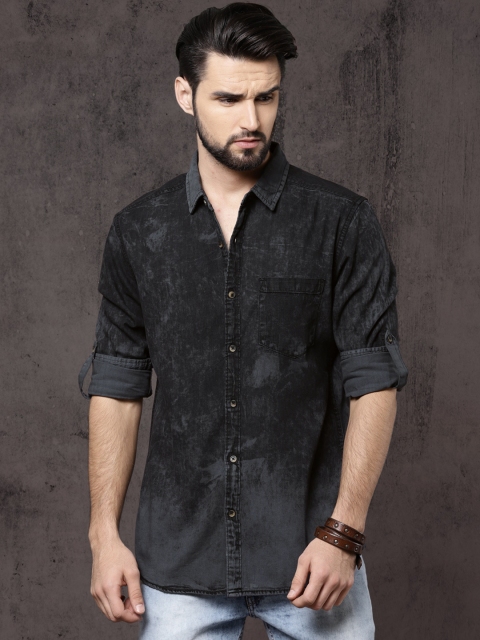 

Roadster Men Navy Blue Solid Casual Shirt