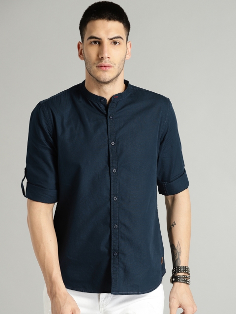 

Roadster Men Navy Blue Solid Casual Shirt