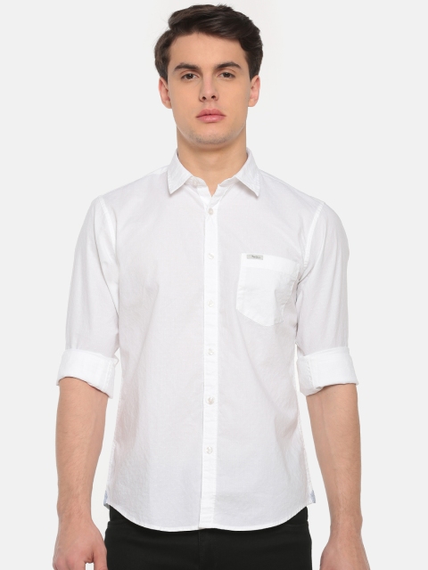 

Pepe Jeans Men White Regular Fit Self Design Casual Shirt