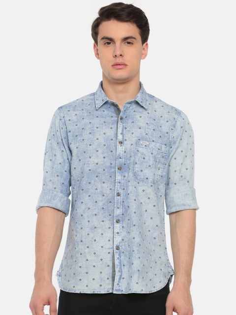 

Pepe Jeans Men Blue Regular Fit Printed Casual Shirt
