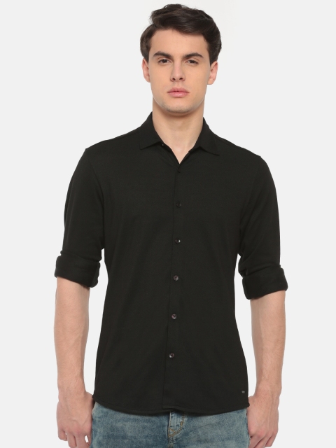 

Pepe Jeans Men Black Slim Fit Solid Casual Shirt