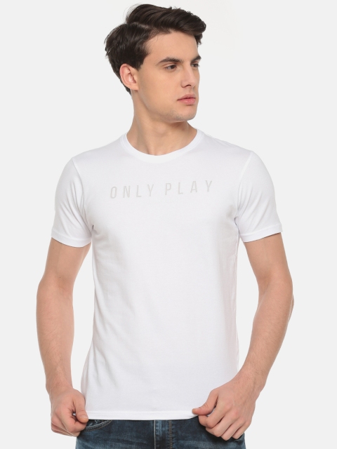 

Pepe Jeans Men White High-Density Print Round Neck T-shirt