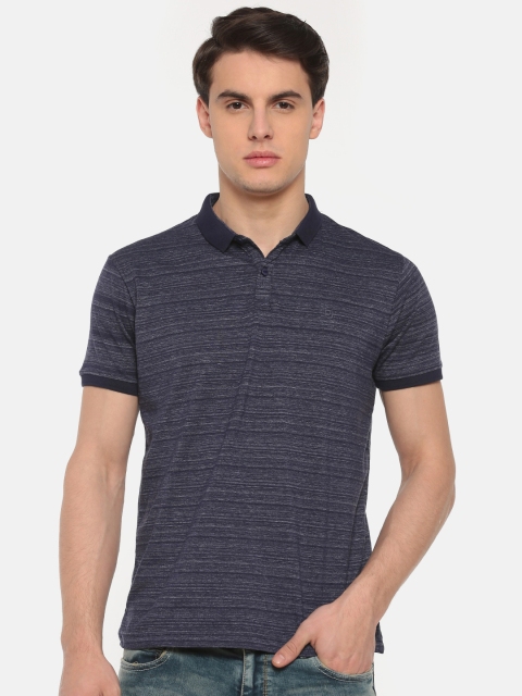 

Pepe Jeans Men Blue Striped Polo Collar T-shirt