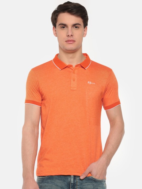 

Pepe Jeans Men Orange Solid Polo Collar T-shirt