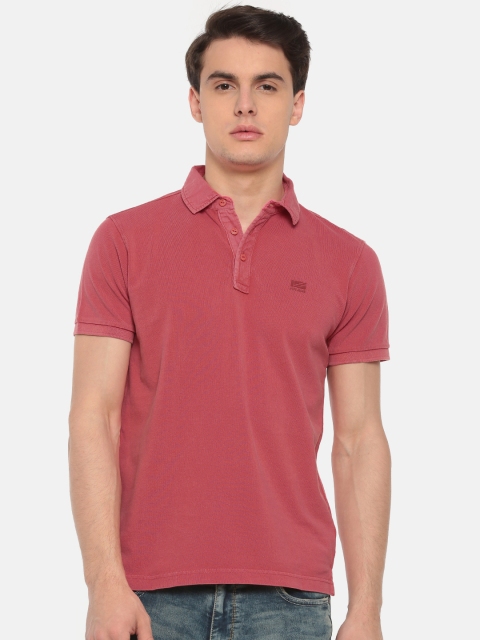 

Pepe Jeans Men Pink Printed Polo Collar T-shirt