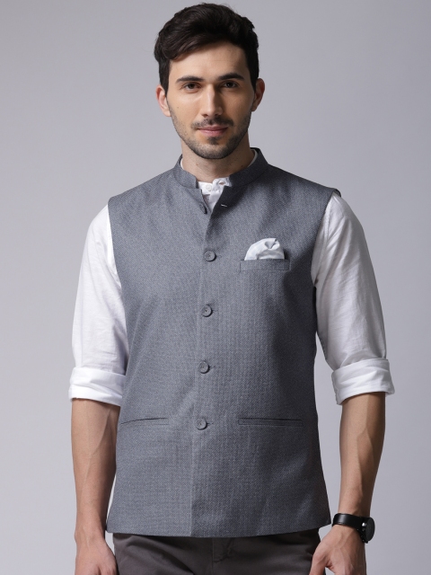 

True Blue Men Blue Self-Design Nehru Jacket