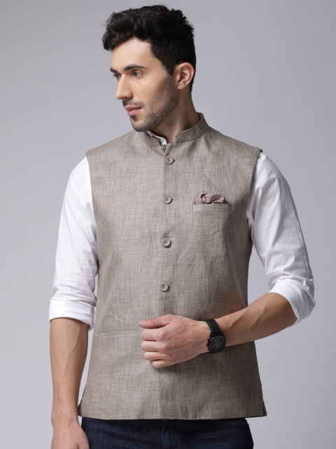 

True Blue Grey Linen Nehru Jacket
