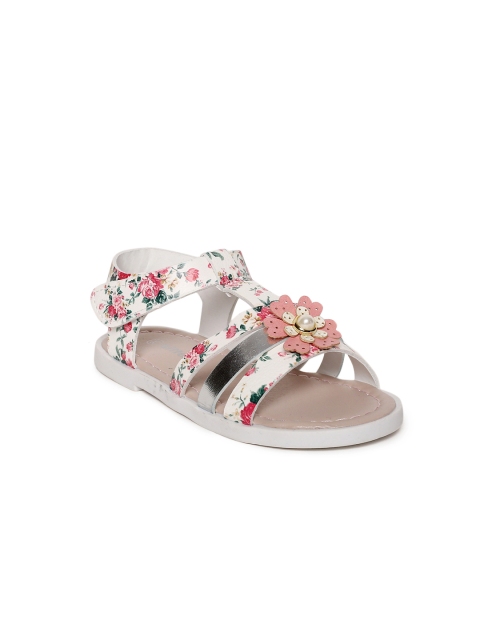 

Kittens Girls White Printed Comfort Sandals