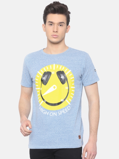 

Indigo Nation Street Men Blue Printed Round Neck T-shirt