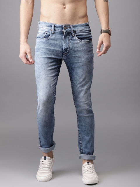 

HERE&NOW Men Blue Skinny Fit Mid-Rise Clean Look Stretchable Jeans