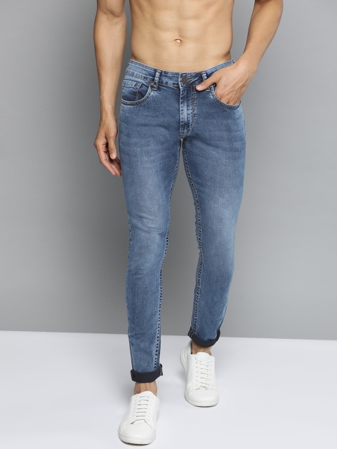 

HERE&NOW Men Blue Skinny Fit Mid-Rise Clean Look Stretchable Jeans
