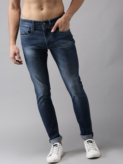 

HERE&NOW Men Blue Skinny Fit Mid-Rise Clean Look Stretchable Jeans