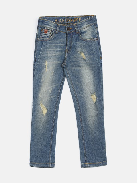 

Blue Giraffe Boys Blue Slim Fit Mid-Rise Mildly Distressed Jeans