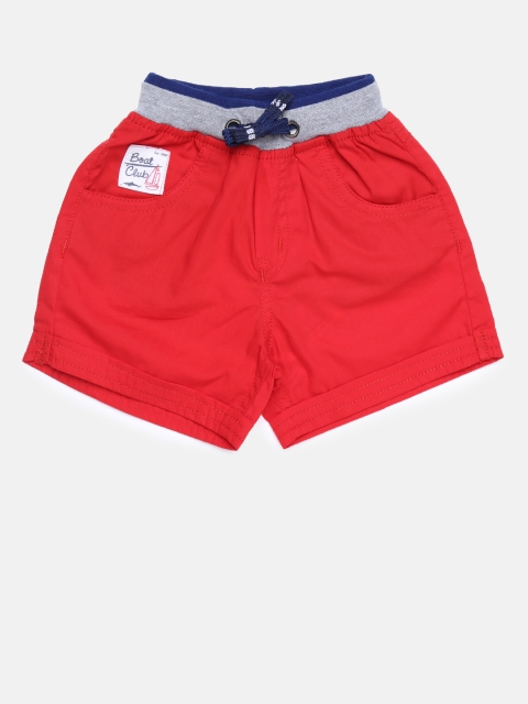 

Little Kangaroos Boys Red Solid Shorts