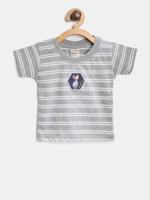 

Little Kangaroos Boys Grey & White Striped Lounge T-shirt 8903208596165