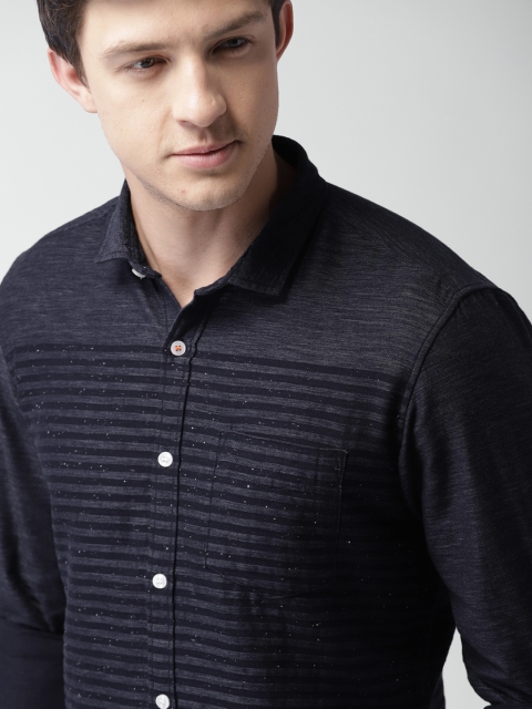 

Mast & Harbour Men Blue Slim Fit Striped Casual Shirt