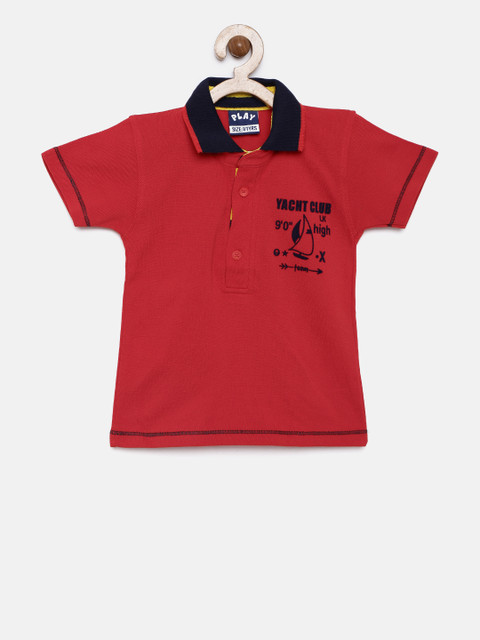 

Little Kangaroos Boys Red Polo Collar Lounge Tshirt