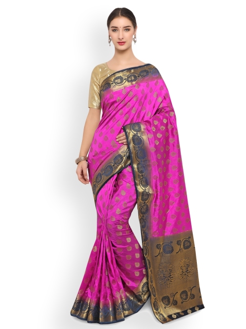 

Satrani Pink Poly Silk Woven Design Kanjeevaram Saree