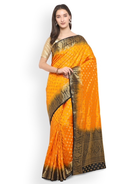 

Satrani Yellow Poly Silk Woven Design Kanjeevaram Saree