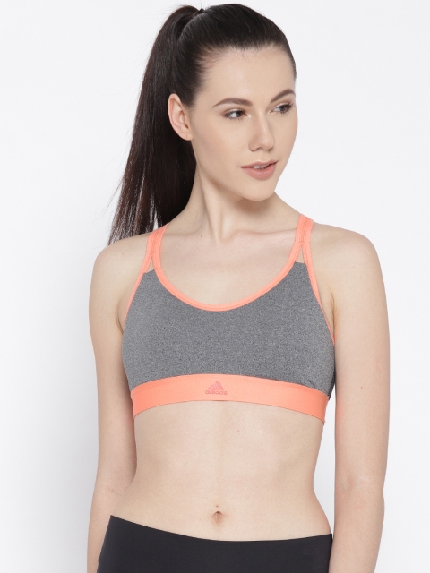 

ADIDAS Grey Melange Strappy Sports Bra CZ4454