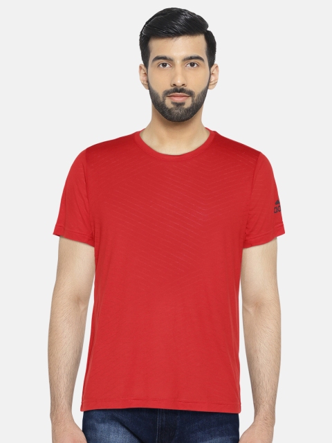 

ADIDAS Red Freelift AEROKN Solid Round Neck Training T-shirt