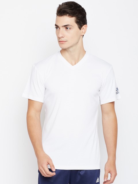 

ADIDAS Men White Climachill Self-Design T-shirt