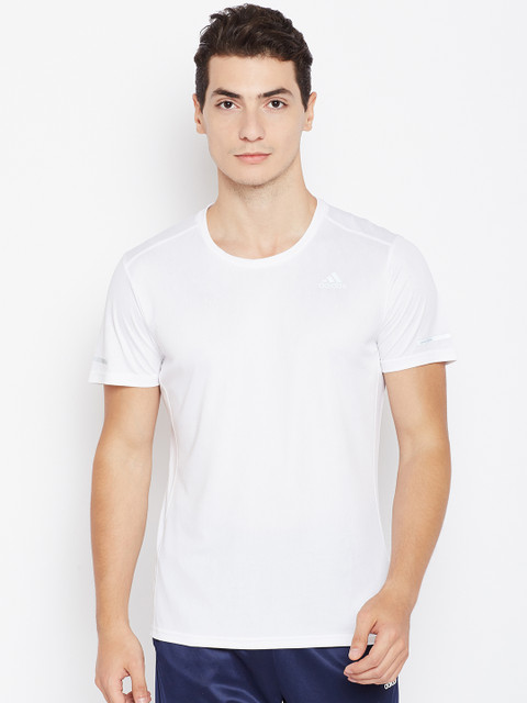 

ADIDAS Men White Solid Running T-shirt