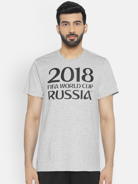 

ADIDAS Men Grey Melange World Cup LOGOTYPE Printed T-shirt