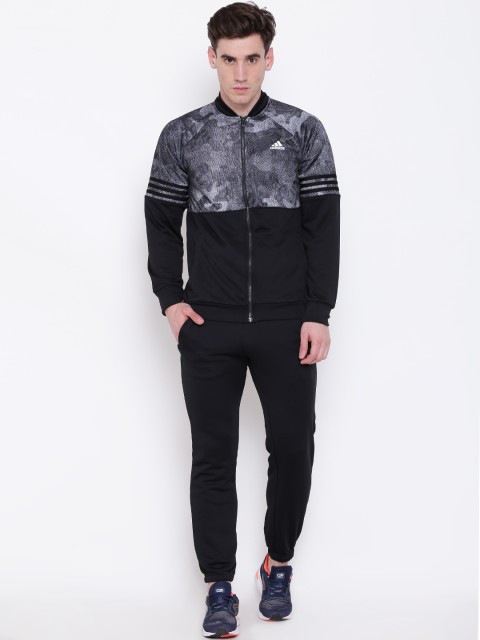 

Adidas Men Black Printed MTS PES COSY Training Tracksuit