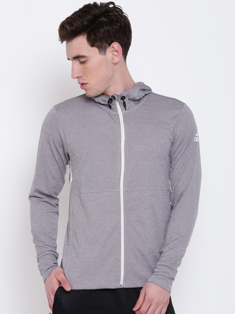 

ADIDAS Men Grey Melange WO FZ CLIMACOOL Training Sweatshirt